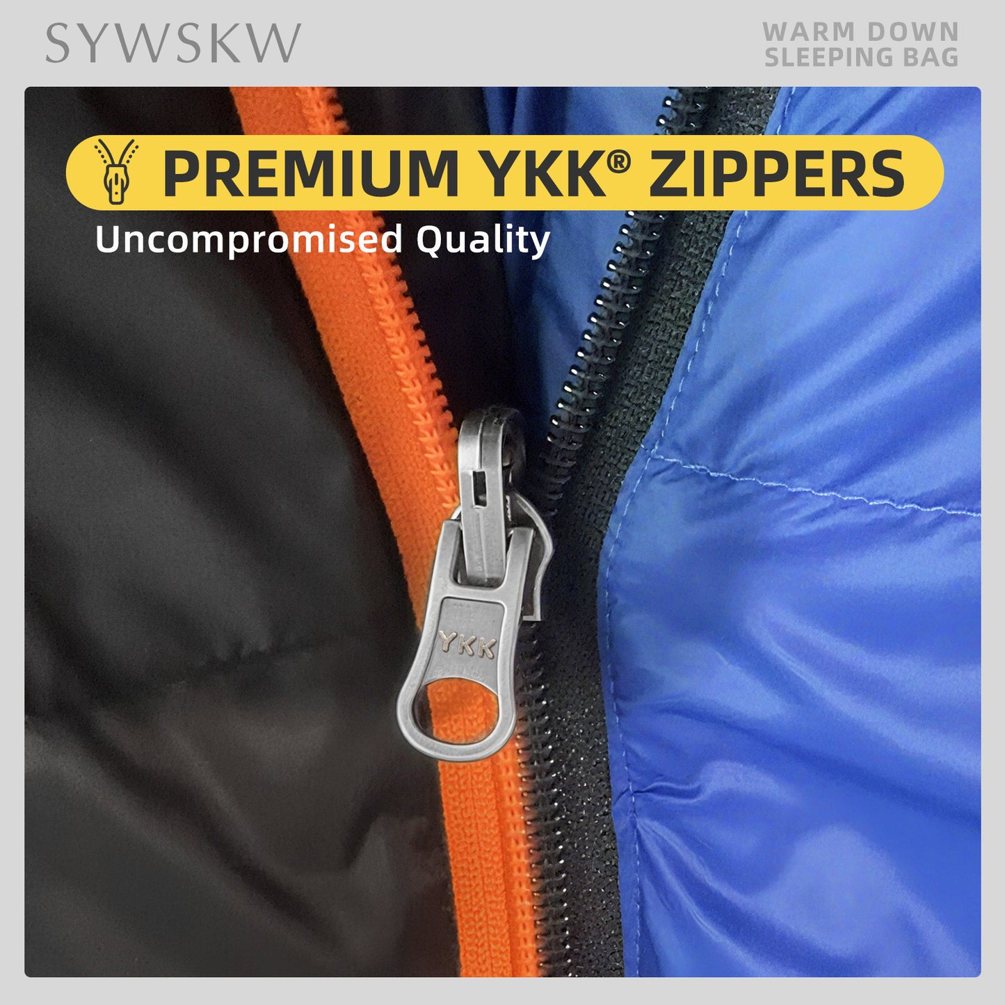 SYWSKW Down Sleeping Bag with Pillow, Ultralight Mummy Sleeping Bag for Backpacking,Hiking and Camping Outdoor with YKK Two-Way Zipper,680FP Duck Down (BlUE 35℉)