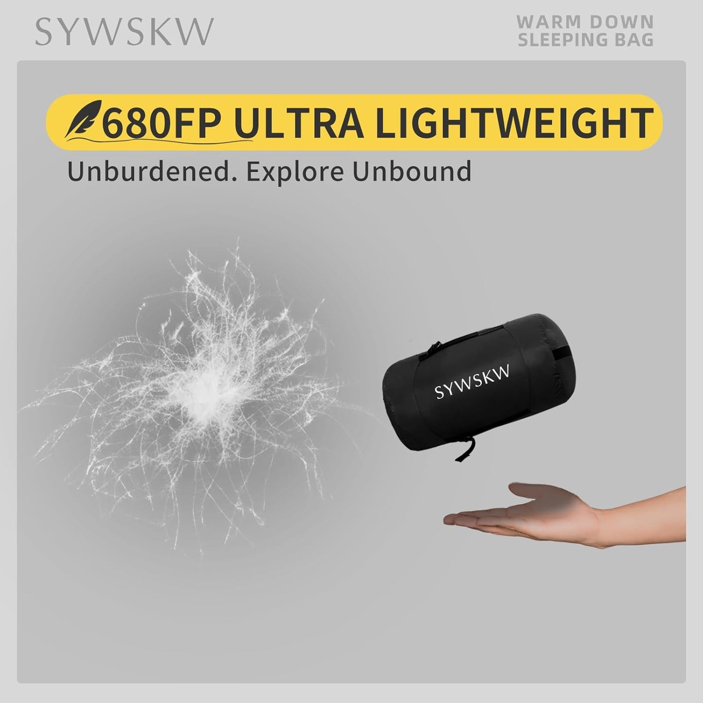 Down Sleeping Bag with Pillow for Backpacking,15℉ 5℉ 0℉ Wide Down Sleeping Bag (86.6 in x 33.5 in) for Adults,Teens,Youth Camping and Hiking Outdoor with 680FP Duck Down