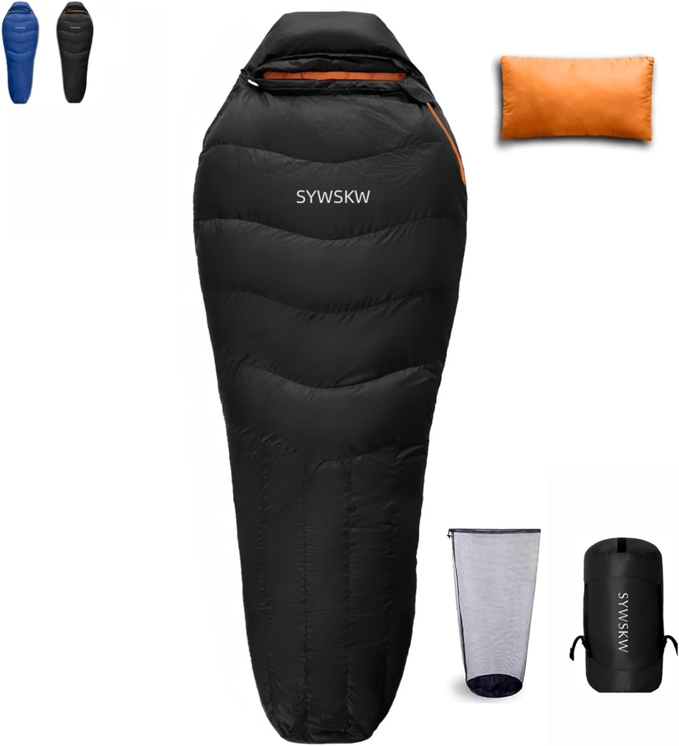 Down Sleeping Bag with Pillow for Backpacking,15℉ 5℉ 0℉ Wide Down Sleeping Bag (86.6 in x 33.5 in) for Adults,Teens,Youth Camping and Hiking Outdoor with 680FP Duck Down
