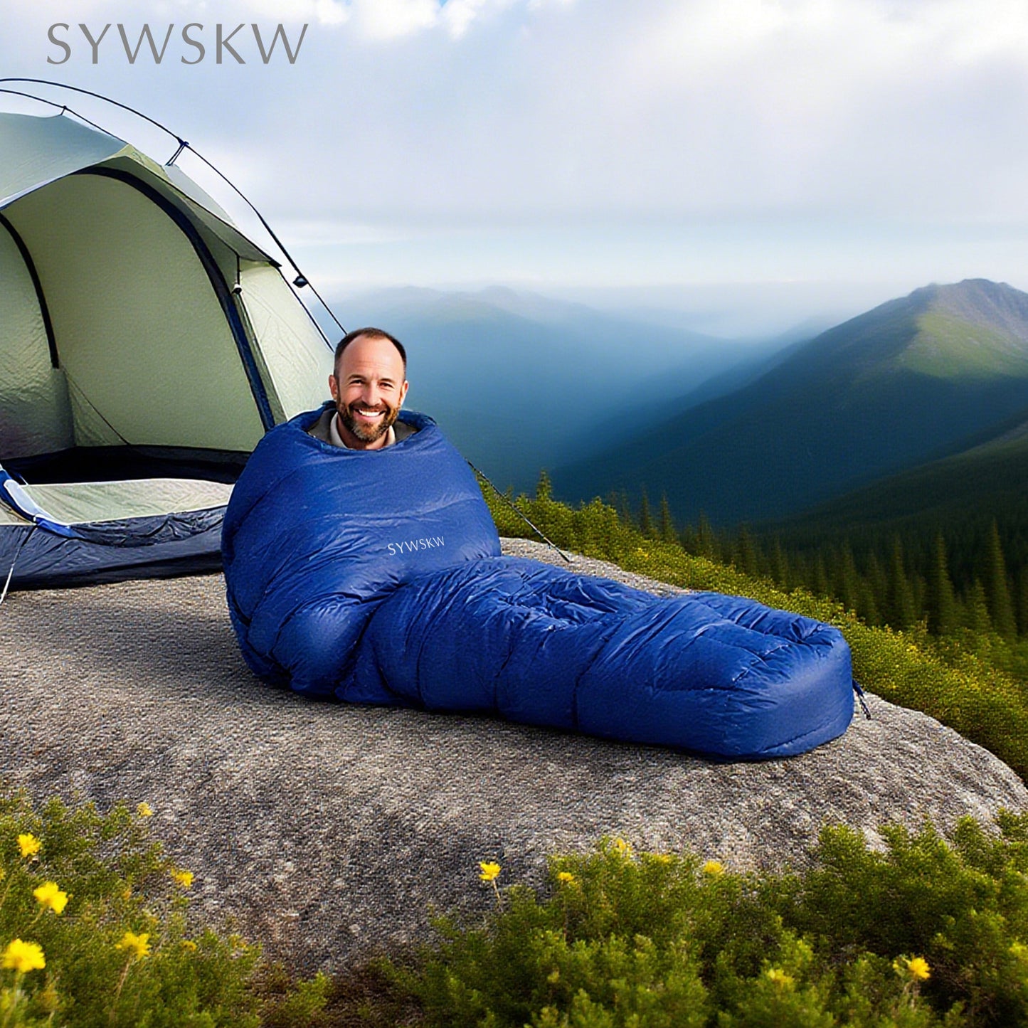 SYWSKW Down Sleeping Bag with Pillow, Ultralight Rectangular Sleeping Bag for Backpacking,Hiking and Camping Outdoor with YKK Two-Way Zipper,680FP Duck Down